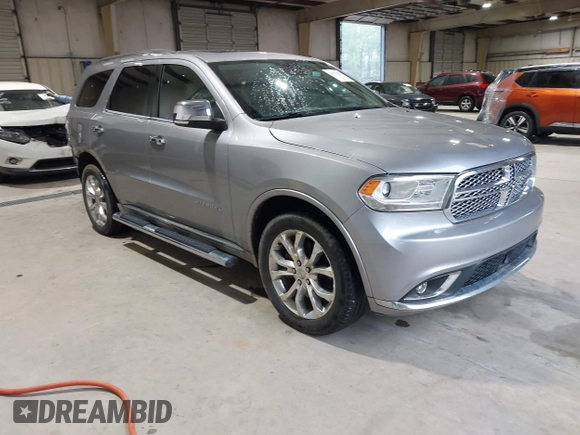 2016 Dodge Durango Citadel Anodized Platinum with VIN 1C4SDJET9GC459090, listed as a IAAI auction lot 41991478 with 115,924 mi miles and . Bid and sale history available at DreamBid. Image 1.