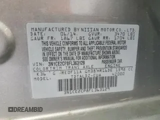 2015 Nissan Note SL с VIN 3N1CE2CP8FL363129, выставлен на аукционе Copart как лот 56559915 с пробегом 124 398 миль миль и Списание • Salvage title. История ставок и продаж доступна на DreamBid. Изображение 13.