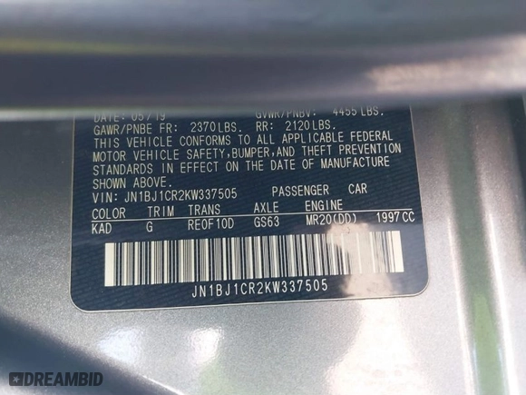 2019 Nissan Rogue Sport S with VIN JN1BJ1CR2KW337505, listed as a IAAI auction lot 41882417 with 76,918 mi miles. Bid and sale history available at carsss.com. Image 9.