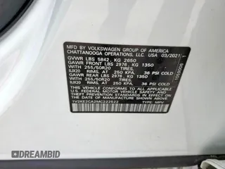 2021 Volkswagen Atlas SE with VIN 1V2KE2CA2MC222522, listed as a Copart auction lot 51698255 with 68,204 mi miles and Clean title. Bid and sale history available at DreamBid. Image 10.