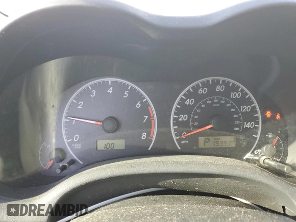 2009 Toyota Corolla with VIN 1NXBU40E99Z088841, listed as a Copart auction lot 43959215 with 193,935 mi miles and Salvage Title. Bid and sale history available at carsss.com. Image 9.