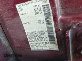2012 Nissan Altima S z VIN 1N4AL2AP1CN494367, wystawiony jako IAAI lot #42197956 z przebiegiem 109 685 mil mil oraz . Historia ofert i sprzedaży dostępna na DreamBid. Obrazek 9.