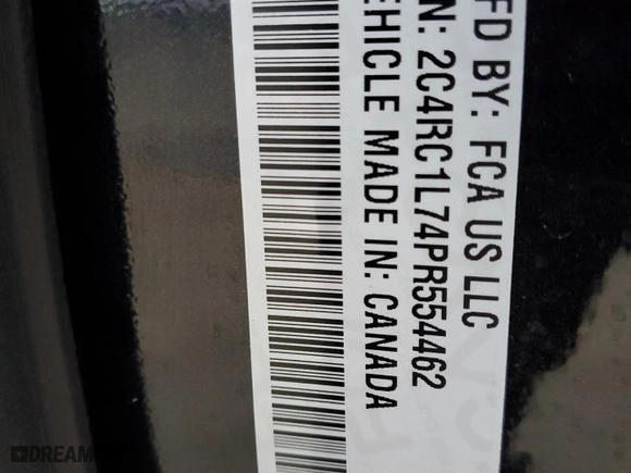 2023 Chrysler Pacifica Hybrid Touring L with VIN 2C4RC1L74PR554462, listed as a Copart auction lot 49627445 with 0 mi miles and Non Repairable. Bid and sale history available at carsss.com. Image 13.