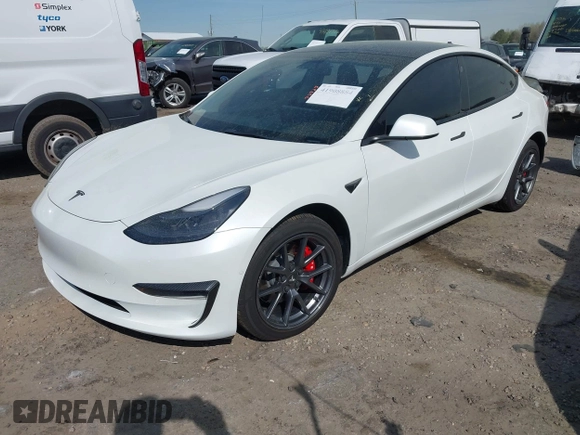 2022 Tesla Model 3 with VIN 5YJ3E1EA5NF124148, listed as a IAAI auction lot 41908884 with 45,115 mi miles. Bid and sale history available at carsss.com. Image 18.