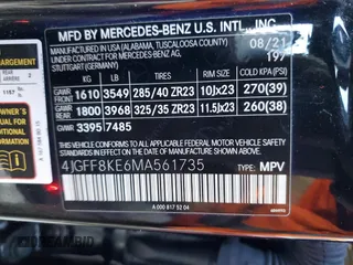 2021 Mercedes-Benz GLS with VIN 4JGFF8KE6MA561735, listed as a Copart auction lot 83317364 with 31,940 mi miles and Salvage Title. Bid and sale history available at carsss.com. Image 13.