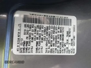 2013 Infiniti FX with VIN JN8CS1MW4DM174765, listed as a IAAI auction lot 42353218 with 109,881 mi miles and . Bid and sale history available at DreamBid. Image 9.