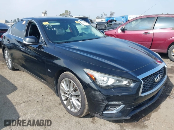 2018 Infiniti Q50 Luxe with VIN JN1EV7AP9JM358741, listed as a IAAI auction lot 42345835 with 101,544 mi miles and . Bid and sale history available at DreamBid. Image 1.