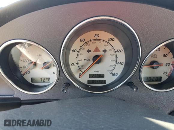 1999 Mercedes-Benz SLK 230/320 with VIN WDBKK47F4XF129689, listed as a Copart auction lot 75311624 with 54,923 mi miles and Salvage Title. Bid and sale history available at DreamBid. Image 9.