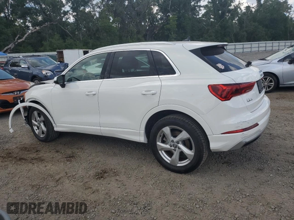 2020 Audi Q3 Premium with VIN WA1AECF32L1030604, listed as a Copart auction lot 57943755 with 61,261 mi miles and Non repairable. Bid and sale history available at DreamBid. Image 2.