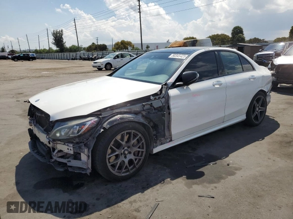 2016 Mercedes-Benz C 450 AMG with VIN 55SWF6EB1GU123208, listed as a Copart auction lot 50345425 with 117,561 mi miles and Salvage Title. Bid and sale history available at carsss.com. Image 1.