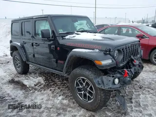 2024 Jeep Wrangler Rubicon with VIN 1C4PJXFG0RW268825, listed as a IAAI auction lot 41432203 with 19,526 mi miles. Bid and sale history available at carsss.com. Image 1.