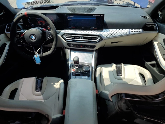 2023 BMW M3 Competition xDrive with VIN WBS43AY08PFP33058, listed as a Copart auction lot 60324825 with 19,651 mi miles and Salvage title. Bid and sale history available at DreamBid. Image 8.