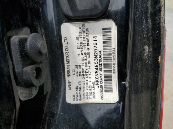 2003 Infiniti G35 w/Leather z VIN JNKCV54E53M207514, wystawiony jako Copart lot #58396655 z przebiegiem Nie podano mil oraz Szkoda całkowita • Salvage title. Historia ofert i sprzedaży dostępna na DreamBid. Obrazek 12.