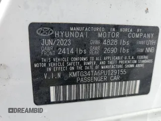2023 Genesis G70 2.0T with VIN KMTG34TA6PU129155, listed as a Copart auction lot 64161074 with 20,690 mi miles and Non Repairable. Bid and sale history available at carsss.com. Image 12.