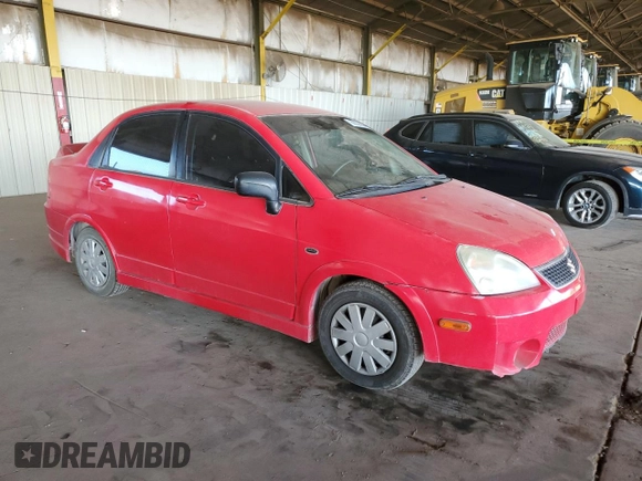 2005 Suzuki Aerio S z VIN JS2RA62S555256527, wystawiony jako Copart lot #86038284 z przebiegiem 135 296 mil mil oraz Szkoda całkowita • Salvage title. Historia ofert i sprzedaży dostępna na DreamBid. Obrazek 4.