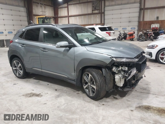2020 Hyundai Kona Limited with VIN KM8K3CA57LU405342, listed as a IAAI auction lot 41791082 with 58,043 mi miles. Bid and sale history available at carsss.com. Image 1.