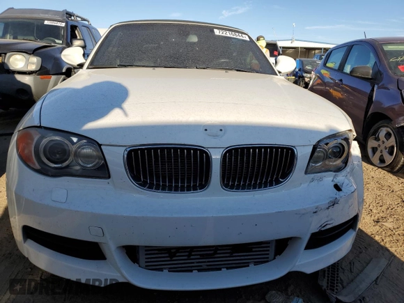 2010 BMW 1 Series 135i with VIN WBAUN9C57AVK41344, listed as a Copart auction lot 72216844 with 122,145 mi miles and Salvage Title. Bid and sale history available at carsss.com. Image 5.