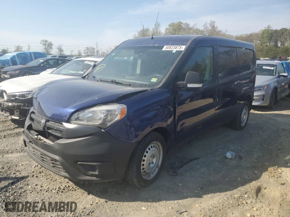 2018 Ram ProMaster City Cargo Van Tradesman with VIN ZFBERFAB5J6K09198, listed as a Copart auction lot 50823875 with 79,667 mi miles and Salvage Title. Bid and sale history available at carsss.com. Image 1.