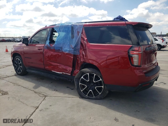 2021 Chevrolet Suburban RST with VIN 1GNSKEKD2MR285261, listed as a Copart auction lot 73333104 with 73,158 mi miles and Salvage Title. Bid and sale history available at carsss.com. Image 2.