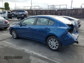 2012 Honda Civic EX with VIN 2HGFB2F80CH541919, listed as a Copart auction lot 53491455 with 82,122 mi miles and Salvage Title. Bid and sale history available at DreamBid. Image 2.