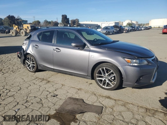 2015 Lexus CT 200h with VIN JTHKD5BH8F2243838, listed as a Copart auction lot 49727745 with 107,813 mi miles and Salvage title. Bid and sale history available at DreamBid. Image 4.