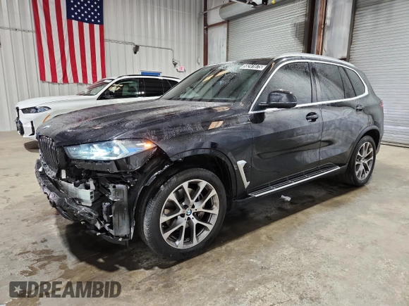 2024 BMW X5 xDrive40i z VIN 5UX23EU09R9V62123, wystawiony jako Copart lot #58241675 z przebiegiem 46 253 mil mil oraz Tytuł czysty. Historia ofert i sprzedaży dostępna na DreamBid. Obrazek 1.