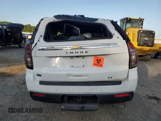 2021 Chevrolet Tahoe LT with VIN 1GNSCNKD1MR363008, listed as a Copart auction lot 51953455 with 77,353 mi miles and Salvage title. Bid and sale history available at DreamBid. Image 6.