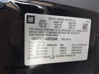 2010 GMC Yukon Denali with VIN 1GKUCEEF4AR235246, listed as a IAAI auction lot 41686326 with 299,687 mi miles. Bid and sale history available at carsss.com. Image 9.
