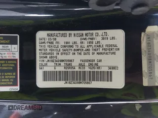 2008 Nissan 350Z z VIN JN1BZ34D98M705867, wystawiony jako IAAI lot #41871586 z przebiegiem 90 717 mil mil oraz . Historia ofert i sprzedaży dostępna na DreamBid. Obrazek 9.
