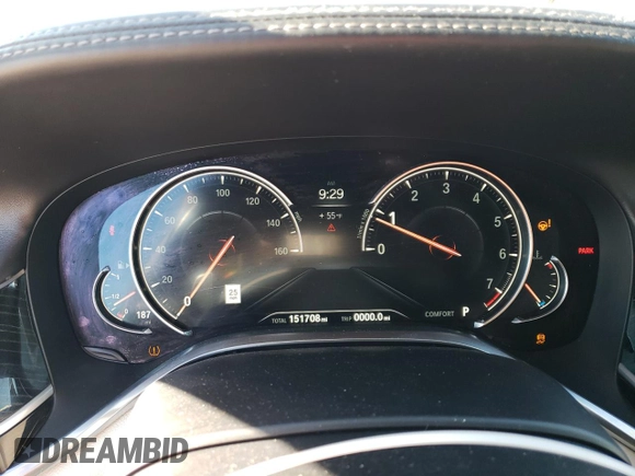 2017 BMW 7 Series 750i with VIN WBA7F0C52HGM21383, listed as a Copart auction lot 85540974 with 151,708 mi miles and Salvage title. Bid and sale history available at DreamBid. Image 9.