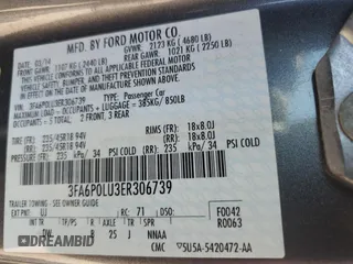 2014 Ford Fusion SE Hybrid with VIN 3FA6P0LU3ER306739, listed as a Copart auction lot 69887454 with 114,150 mi miles and Salvage title. Bid and sale history available at DreamBid. Image 14.