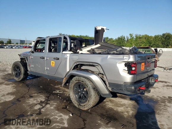 2020 Jeep Gladiator Rubicon with VIN 1C6JJTBG7LL112446, listed as a Copart auction lot 53548815 with 73,374 mi miles and Non Repairable. Bid and sale history available at DreamBid. Image 2.