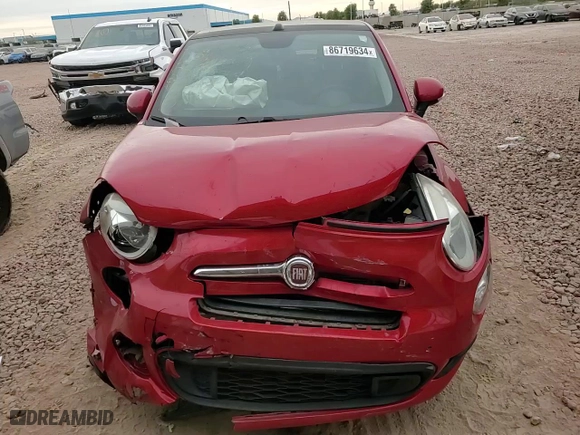 2016 FIAT 500X Lounge with VIN ZFBCFXDT6GP383312, listed as a Copart auction lot 86719634 with 91,127 mi miles and Salvage Title. Bid and sale history available at carsss.com. Image 11.