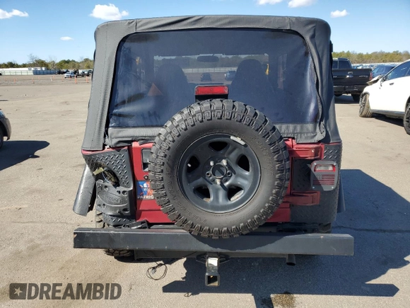 1998 Jeep Wrangler SE with VIN 1J4FY29P3WP795330, listed as a Copart auction lot 50800395 with 93,645 mi miles and Salvage Title. Bid and sale history available at carsss.com. Image 6.