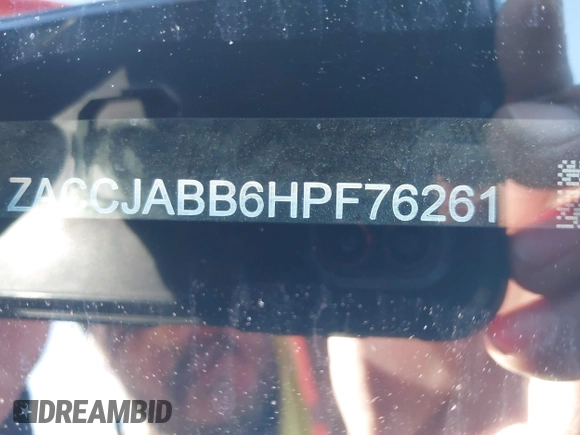 2017 Jeep Renegade Latitude z VIN ZACCJABB6HPF76261, wystawiony jako IAAI lot #41469168 z przebiegiem 99 896 mil mil oraz . Historia ofert i sprzedaży dostępna na DreamBid. Obrazek 9.