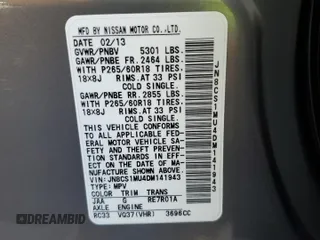 2013 Infiniti FX with VIN JN8CS1MU4DM141943, listed as a Copart auction lot 48251305 with 89,764 mi miles and Salvage title. Bid and sale history available at DreamBid. Image 13.