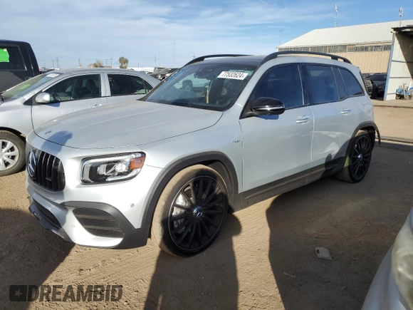 2021 Mercedes-Benz GLB with VIN W1N4M5BB9MW080749, listed as a Copart auction lot 77532624 with 39,600 mi miles and Salvage Title. Bid and sale history available at carsss.com. Image 1.