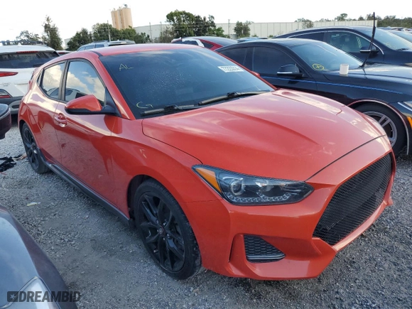 2019 Hyundai Veloster Turbo R-Spec with VIN KMHTH6AB0KU018904, listed as a Copart auction lot 77223314 with 82,877 mi miles and Salvage Title. Bid and sale history available at carsss.com. Image 4.