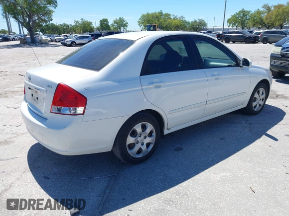 2008 Kia Spectra SX with VIN KNAFE121485566701, listed as a IAAI auction lot 41858114 with 175,020 mi miles. Bid and sale history available at carsss.com. Image 4.