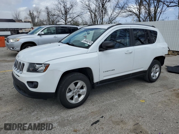 2015 Jeep Compass Sport with VIN 1C4NJCBA2FD325826, listed as a Copart auction lot 49446245 with 63,167 mi miles and Salvage Title. Bid and sale history available at carsss.com. Image 1.