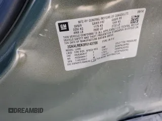 2015 GMC Terrain SLE with VIN 2GKALREK0F6143786, listed as a Copart auction lot 52135785 with 0 mi miles and Salvage Title. Bid and sale history available at carsss.com. Image 15.