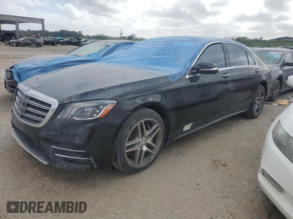 2018 Mercedes-Benz S 560 with VIN WDDUG8GB0JA384253, listed as a Copart auction lot 76186244 with 73,378 mi miles and Non Repairable. Bid and sale history available at DreamBid. Image 1.