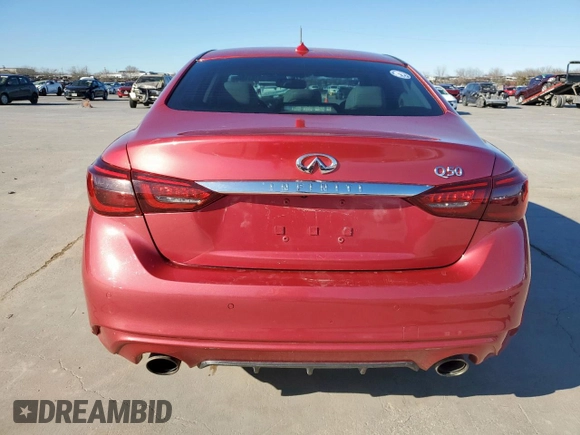 2022 Infiniti Q50 Luxe with VIN JN1EV7BP8NM310457, listed as a Copart auction lot 47611855 with 22,353 mi miles and Salvage Title. Bid and sale history available at DreamBid. Image 6.
