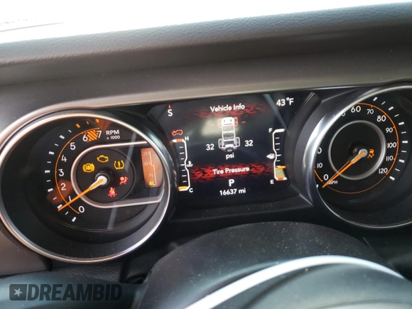 2023 Jeep Wrangler Sport with VIN 1C4HJXDG8PW687459, listed as a Copart auction lot 87302924 with 16,637 mi miles and Salvage Title. Bid and sale history available at DreamBid. Image 9.