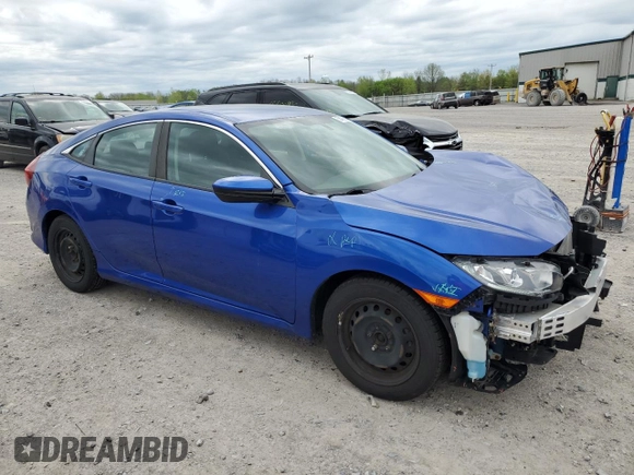 2018 Honda Civic LX with VIN 2HGFC2F57JH604661, listed as a Copart auction lot 56489085 with 71,744 mi miles and Salvage Title. Bid and sale history available at DreamBid. Image 4.