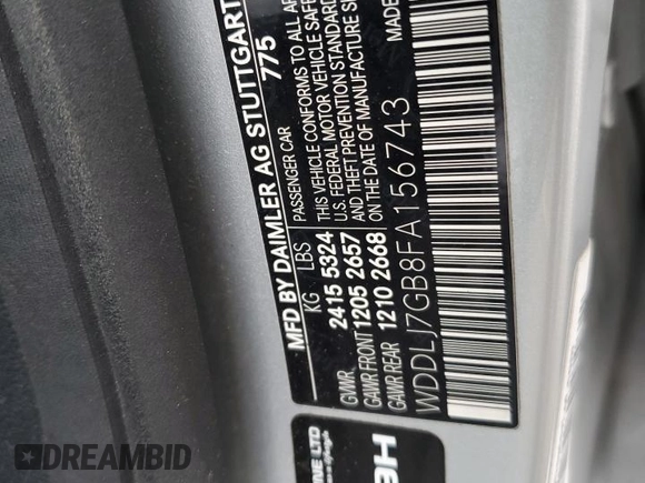 2015 Mercedes-Benz CLS-Class CLS 63 AMG S-Model with VIN WDDLJ7GB8FA156743, listed as a Copart auction lot 44731725 with 24,894 mi miles and Salvage Title. Bid and sale history available at carsss.com. Image 12.
