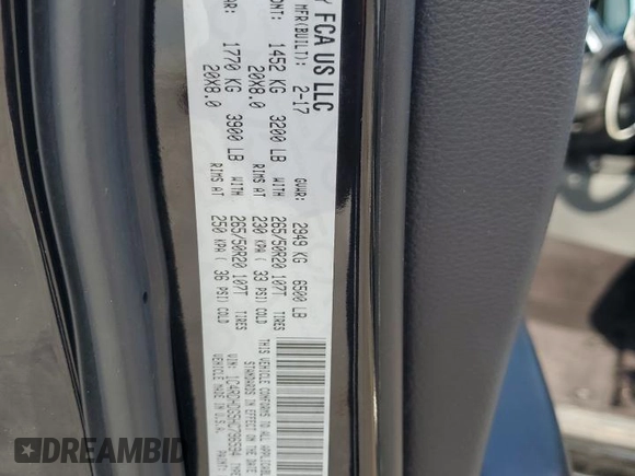 2017 Dodge Durango GT with VIN 1C4RDHDG5HC796594, listed as a Copart auction lot 58473035 with 164,522 mi miles and Salvage title. Bid and sale history available at DreamBid. Image 14.