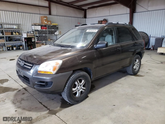 2008 Kia Sportage LX with VIN KNDJE723587549671, listed as a Copart auction lot 49263375 with 120,413 mi miles and Salvage Title. Bid and sale history available at carsss.com. Image 1.