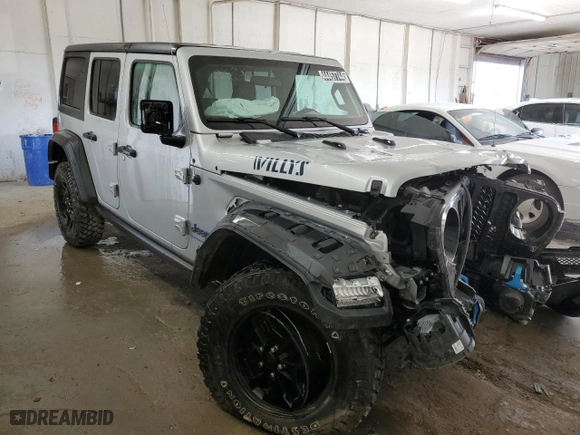 2023 Jeep Wrangler 4xe with VIN 1C4JJXN64PW630179, listed as a Copart auction lot 44457744 with 27,905 mi miles and Clean Title. Bid and sale history available at carsss.com. Image 4.