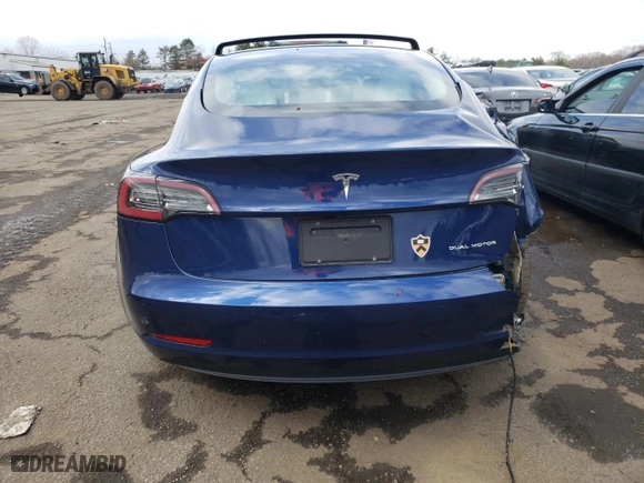 2022 Tesla Model 3 Long Range with VIN 5YJ3E1EB0NF104060, listed as a Copart auction lot 52194345 with 37,996 mi miles and Salvage Title. Bid and sale history available at carsss.com. Image 6.